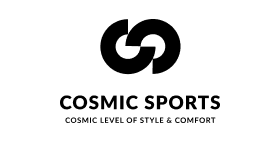 Cosmic sports logo on a green background.