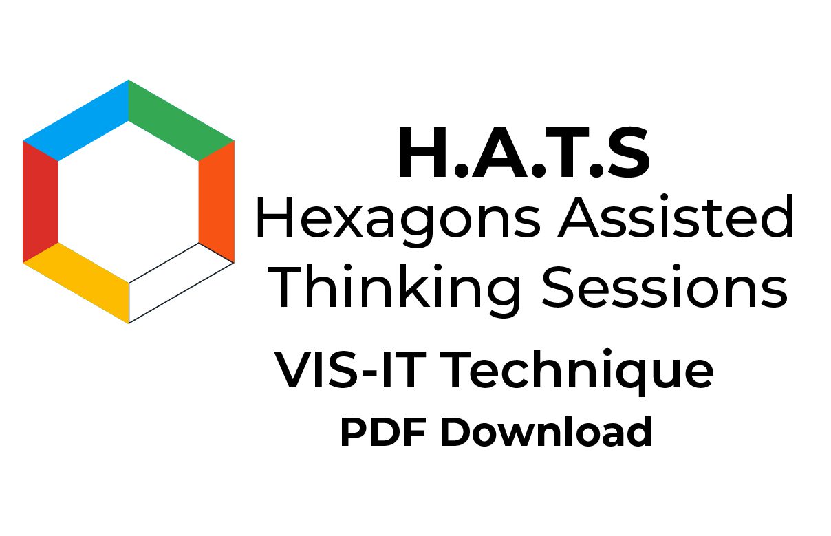 The logo for VIS-IT™ H.A.T.S. Technique'hexagons assisted thinking sessions visit it technique.