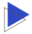 A blue triangle with a white background.