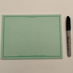 A GREEN VIS-IT™ Big Idea Pad 8x6 in. (50 sheets) with a marker on it.