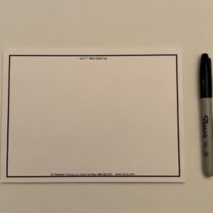 A WHITE VIS-IT™ Post-it Big Idea Pad 8x6 in. (50 sheets) with a black marker on it.