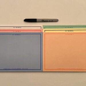 A SIX-COLOR Set of VIS-IT™ 8x6 in. Big Idea Pads (300 sheets total) with a marker on them.